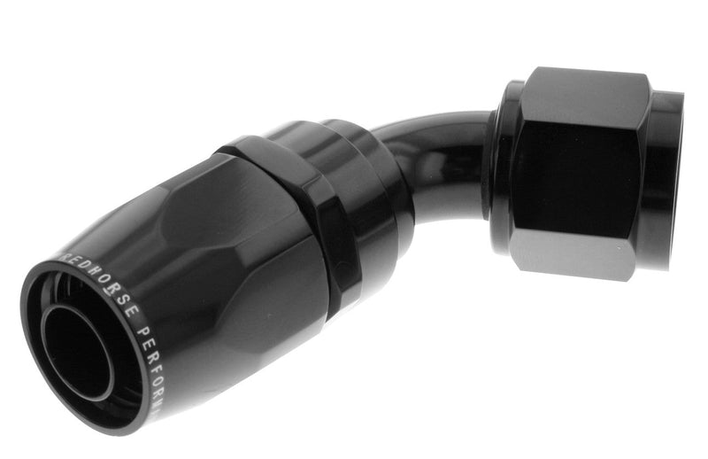 Redhorse Performance -6 AN 60 Degree Swivel-Seal Female Hose End Black Finish