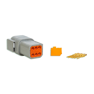 Deutsch DTM 6 Position Receptacle Pin, Back View