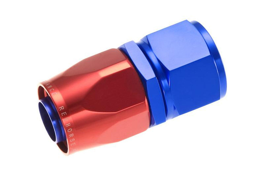 Redhorse Performance 20 AN Straight Hose End Side View Red&Blue