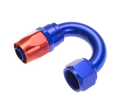 Redhorse Performance -6 AN 180 Degree Swivel-Seal Female Hose End Red & Blue Finish