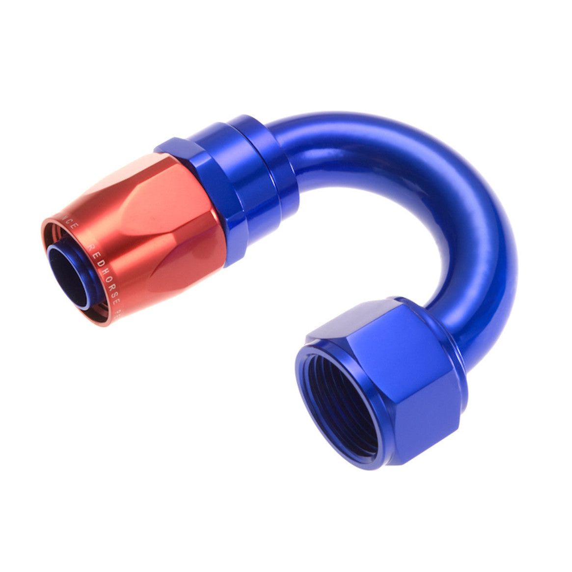 Redhorse Performance -16 AN 180 Degree Swivel-Seal Female Hose End Red & Blue Finish