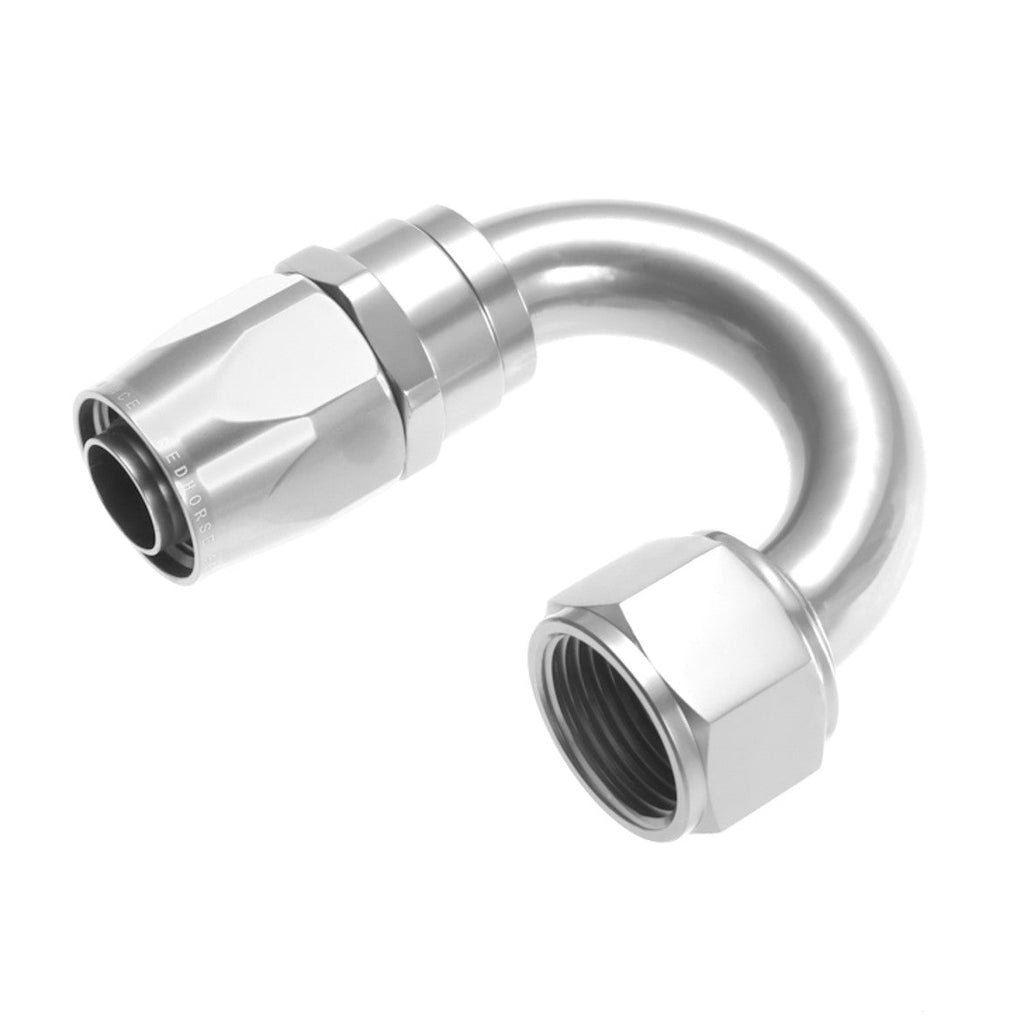 Redhorse Performance -16 AN 180 Degree Swivel-Seal Female Hose End Clear Finish